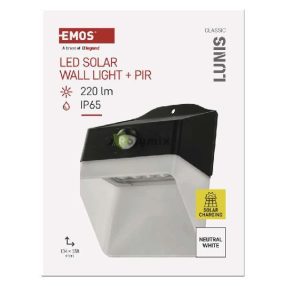   EMOS LED lámpatest LUNIS PIR, 200lm IP65 természetes fehér
