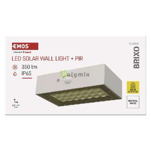 EMOS LED lámpatest BRIXO PIR,  350lm IP65 természetes fehér
