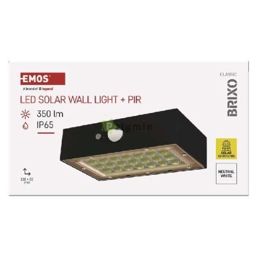 EMOS LED lámpatest BRIXO PIR, 350lm IP65 természetes fehér