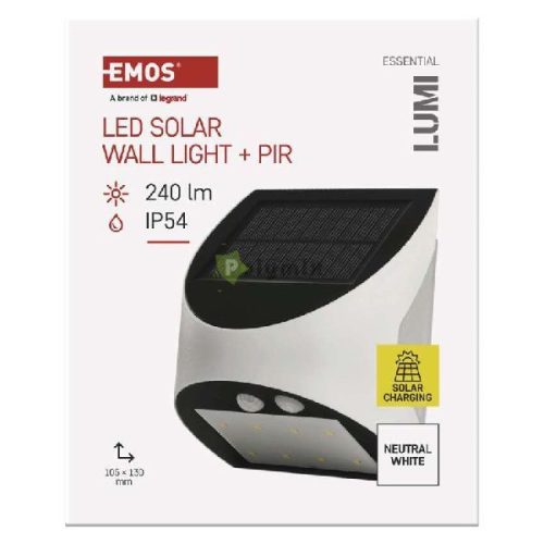 EMOS LED lámpatest LUMI PIR, 240lm IP54 természetes fehér