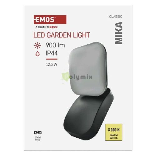 LED kerti fali lámpa, 12 x 12 x 20 cm, 12,5 W, meleg fehér