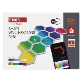  GoSmart LED-es lámpatest Hexagon, indító készlet, 10 rész, 19 W, RGBIC dimmelhető, WiFi