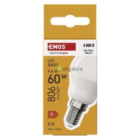   LED izzó Basic Mini Globe / E14 / 9,4 W (60 W) / 806 lm / Természetes fehér