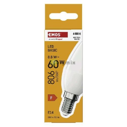LED izzó Basic Candle E14 / 8,8 W (60 W) / 806 lm / Természetes fehér