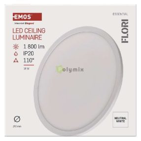 LED CEILING ROUND LUM. FLORI 18W 1800LM NW IP20 W