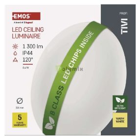LED CEILI LAMP TIVI R 8,6W 1300LM IP44 WW