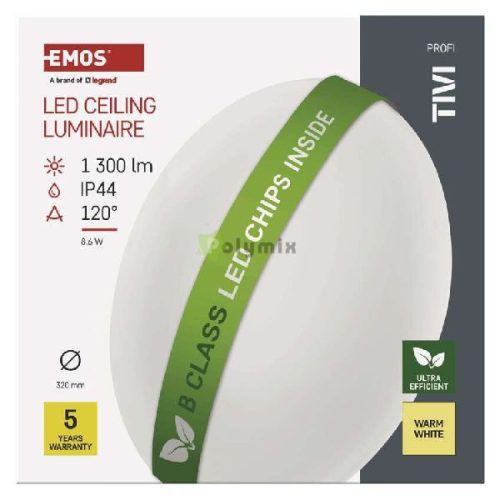 LED CEILI LAMP TIVI R 8,6W 1300LM IP44 WW