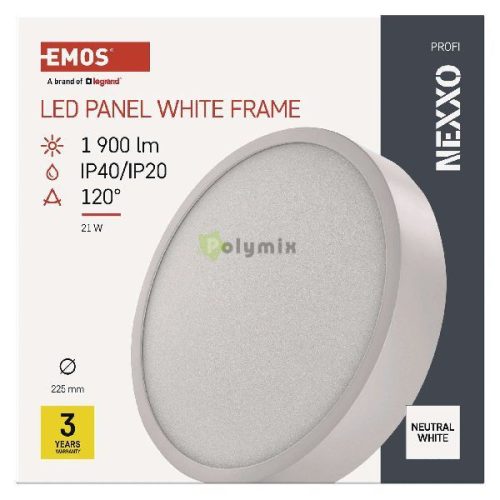 LED-es felületi lámpatest NEXXO, kerek, fehér, 21W, semleges fehér