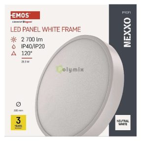   LED-es felületi lámpatest NEXXO, kerek, fehér, 28,5W, semleges fehér