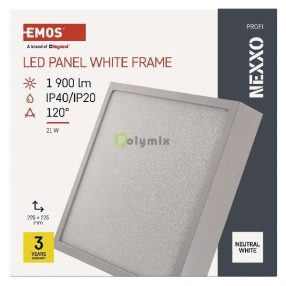   LED felületi lámpatest NEXXO, négyzet, fehér, 21W,Természetes fehér