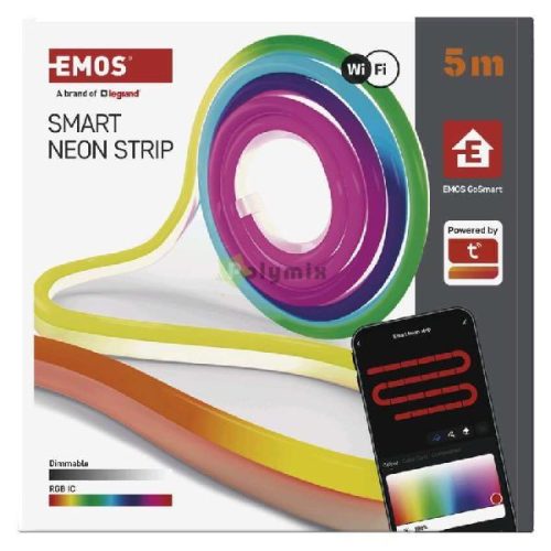 GoSmart Rugalmas LED szalag NEON fehér, 5 m, 33 W, RGBIC dimmelhető, WiFi