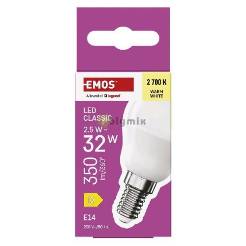 LED izzó Classic Mini Globe / E14 / 2,5 W (32 W) / 350 lm / Meleg fehér