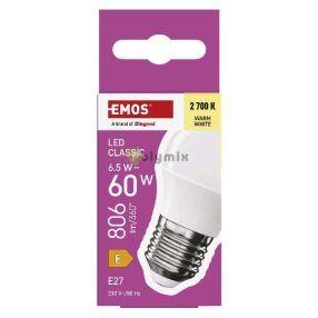   LED izzó Classic Mini Globe / E27 / 6,5 W (60 W) / 806 lm / Meleg fehér