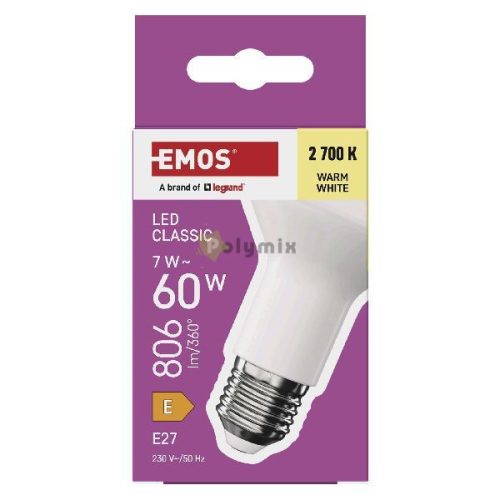 LED izzó Classic R63 / E27 / 7 W  (60 W) / 806 lm / Meleg fehér