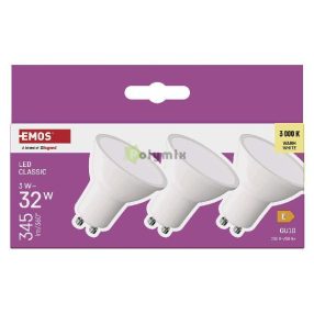   LED izzó Classic MR16 / GU10 / 3 W (32 W) / 345 lm / Meleg fehér