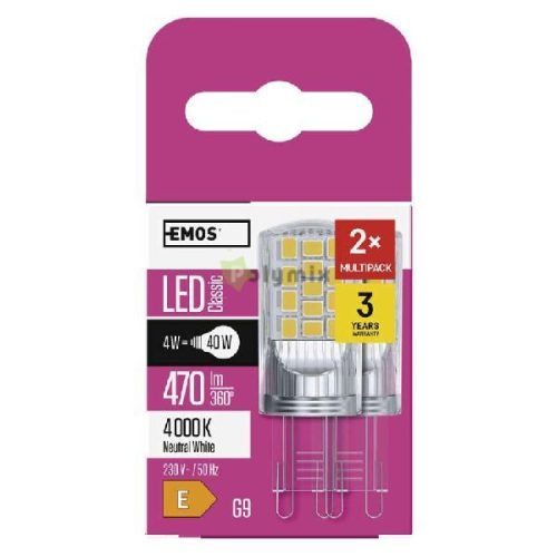 LED CLS JC 4W(40W) 470lm G9 NW 2db