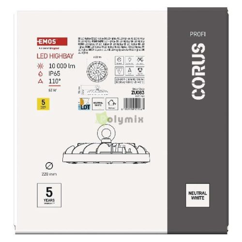 EMOS LED HIGHBAY ipari mennyezeti lámpa CORUS 83W