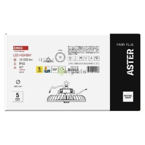   EMOS LED HIGHBAY ipari mennyezeti lámpa ASTER 100W IP65 90°