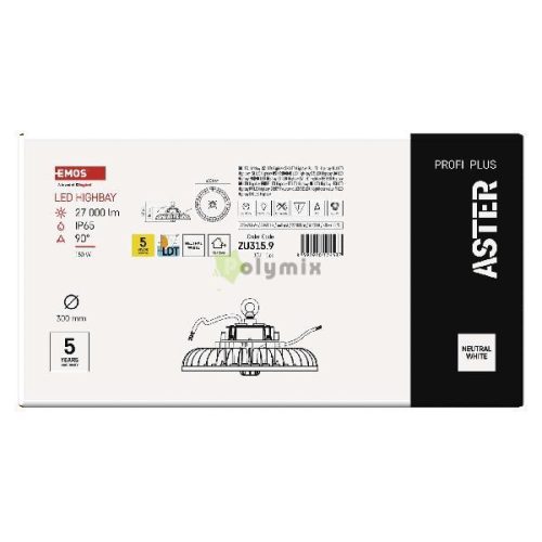 EMOS LED HIGHBAY ipari mennyezeti lámpa ASTER 150W IP65 90°