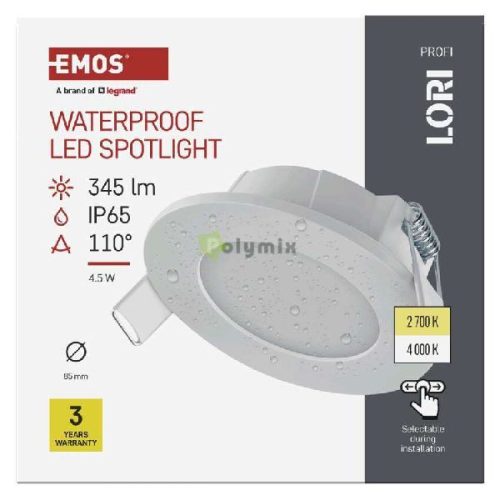 LED reflektor LORI fehér, kerek, 4,5W CCT